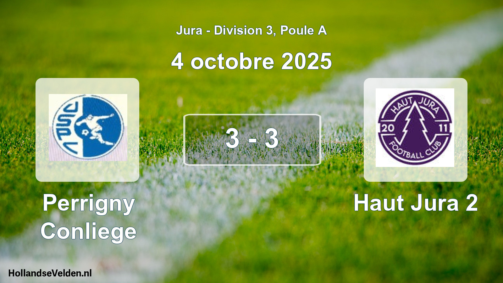 Total number of matches played: Perrigny Conliege - Haut Jura 2 3 - 3 (4 October 2025)