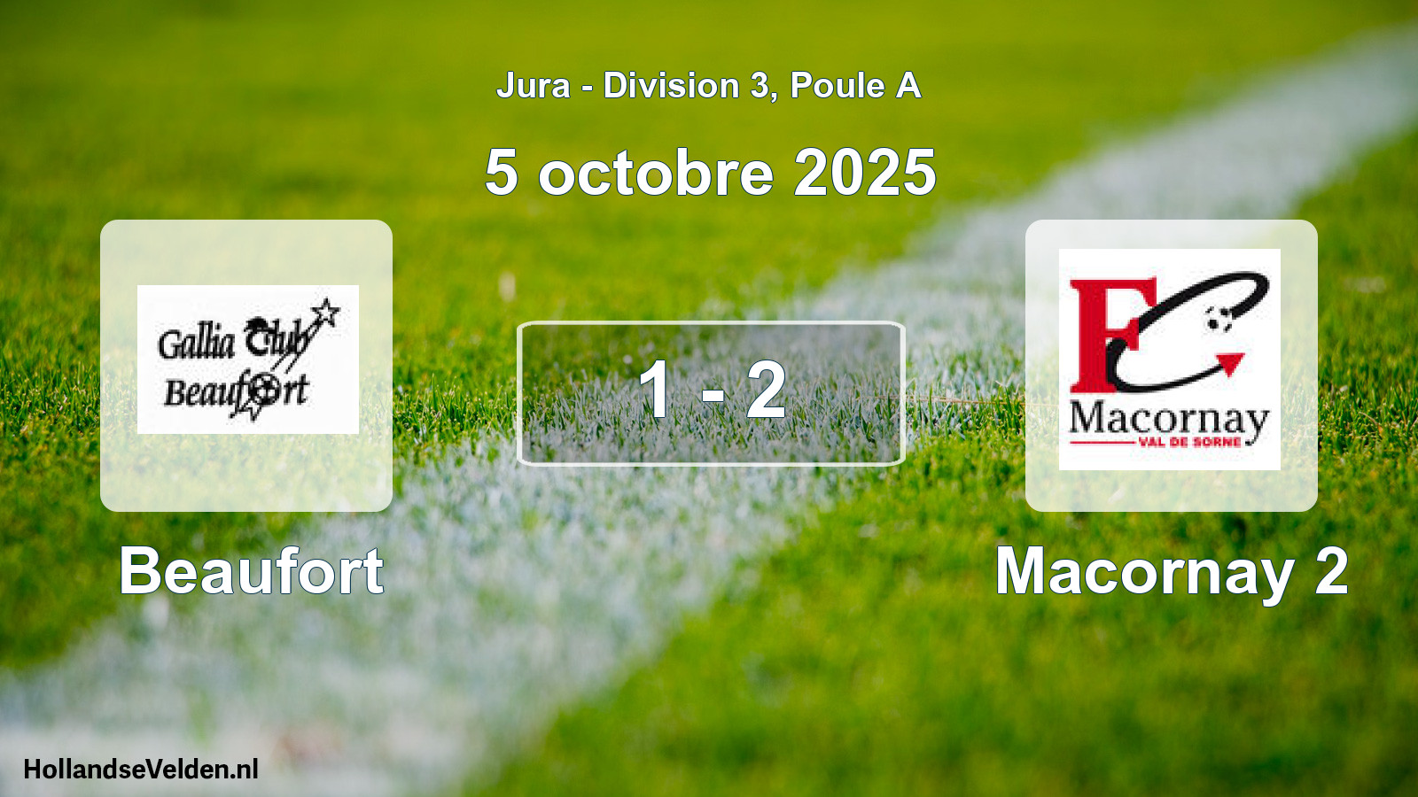 Total number of matches played: Beaufort - Macornay 2 1 - 2 (5 October 2025)