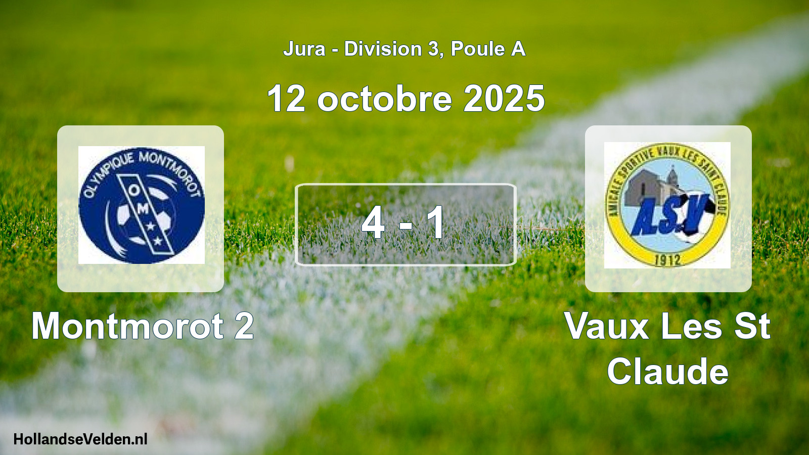 Match joué: Montmorot 2 - Vaux Les St Claude 4 - 1 (12 octobre 2025)
