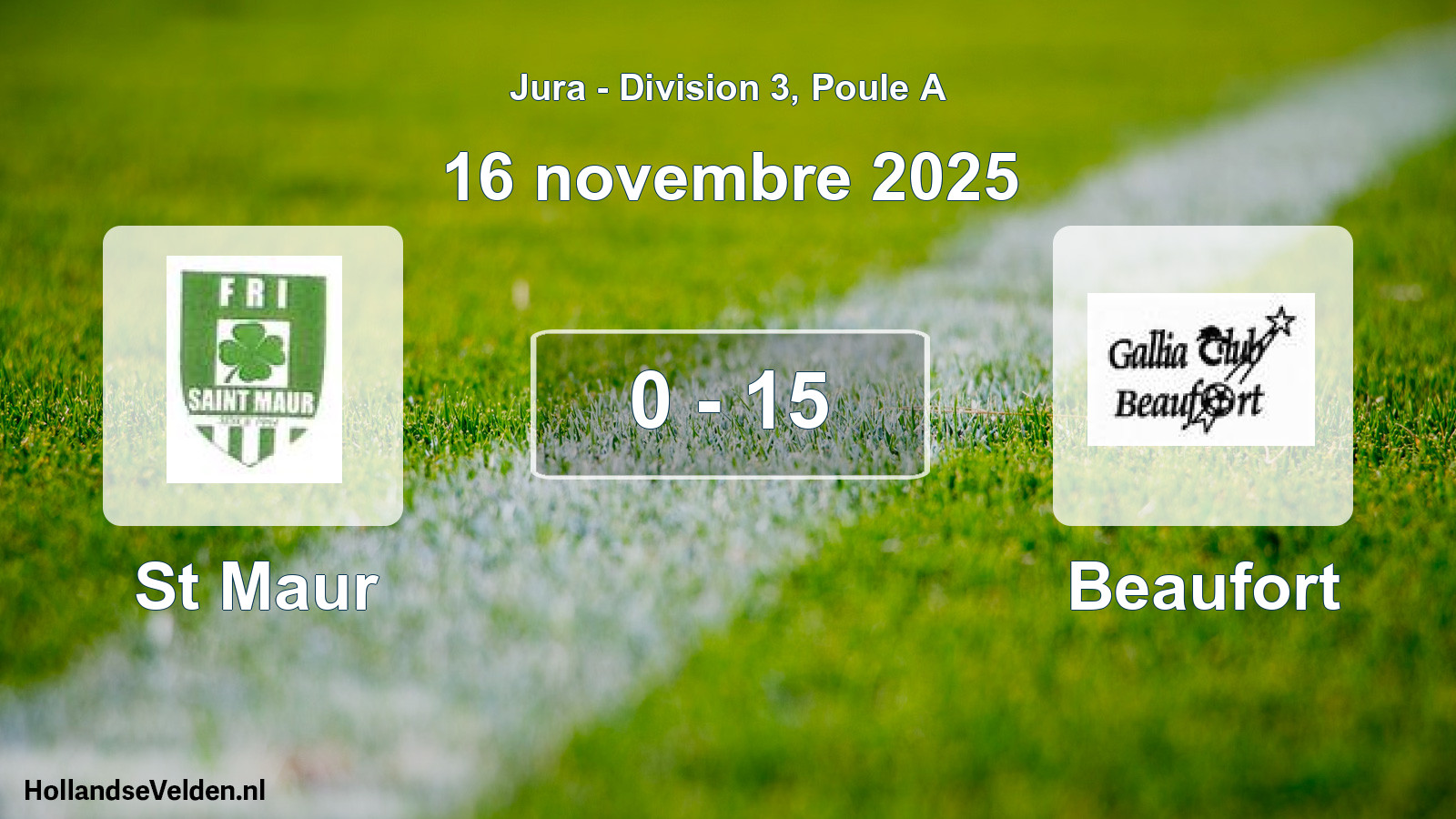 Match joué: St Maur - Beaufort 0 - 15 (16 novembre 2025)