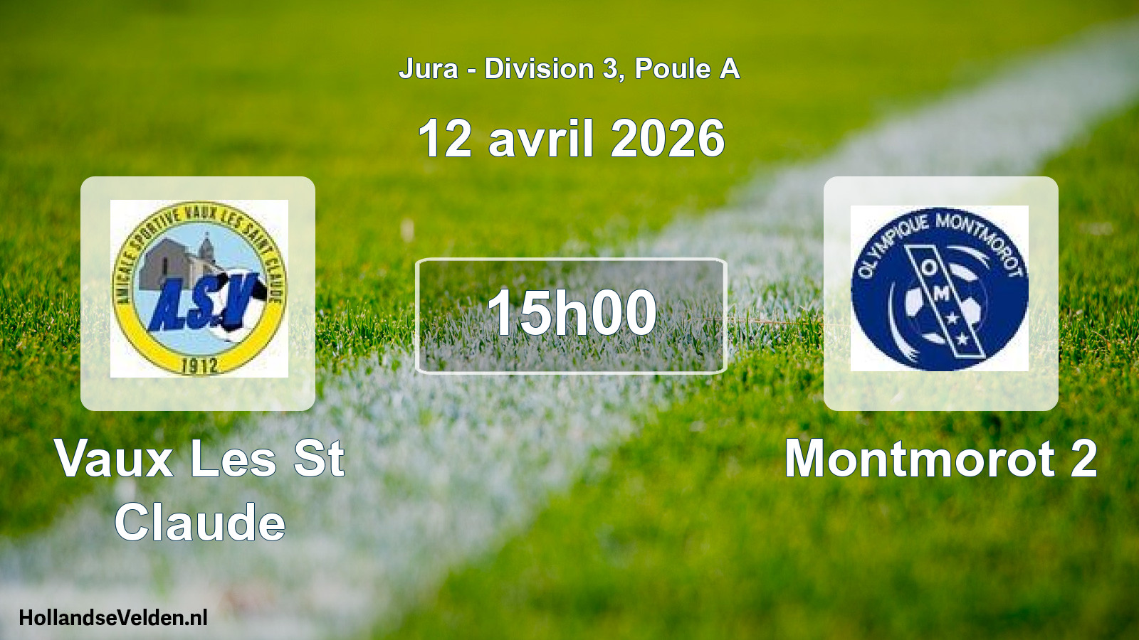 Match programmé: Vaux Les St Claude - Montmorot 2 (12 avril 2026)