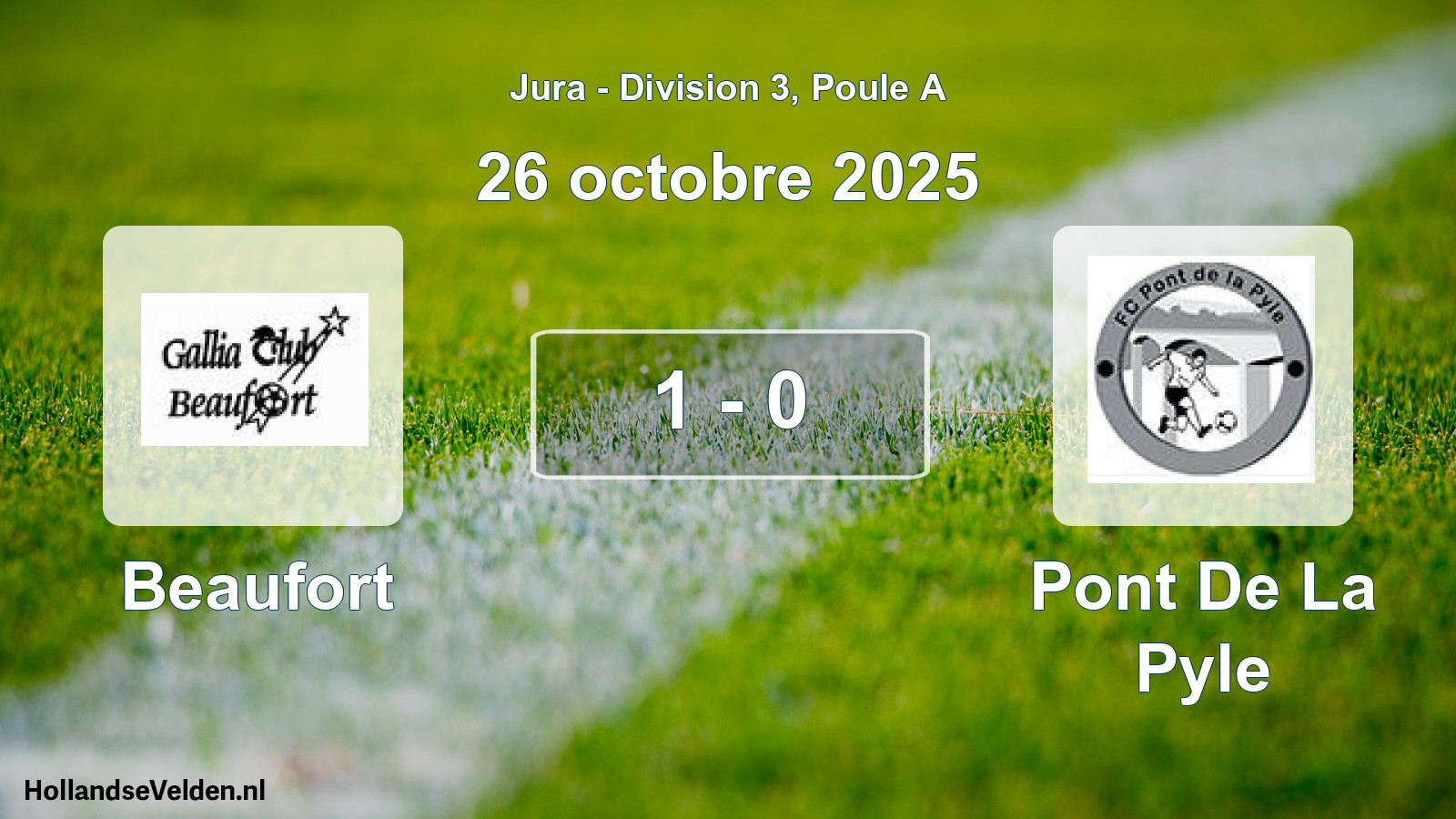 Gespeelde wedstrijd: Beaufort - Pont De La Pyle 1 - 0 (26 oktober 2025)