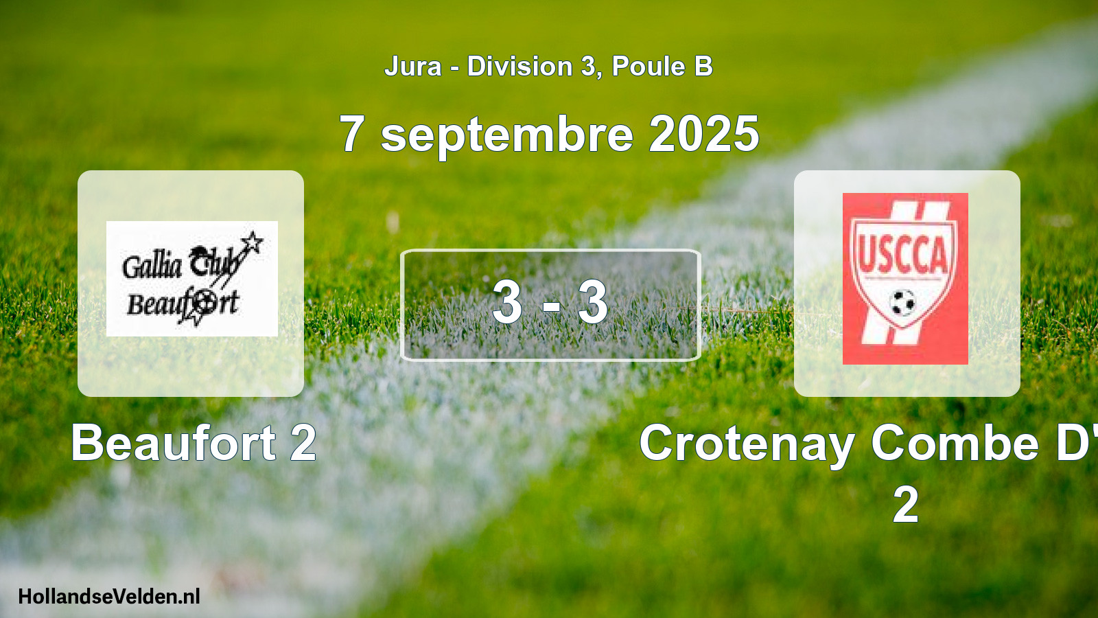 Match joué: Beaufort 2 - Crotenay Combe D'ain 2 3 - 3 (7 septembre 2025)