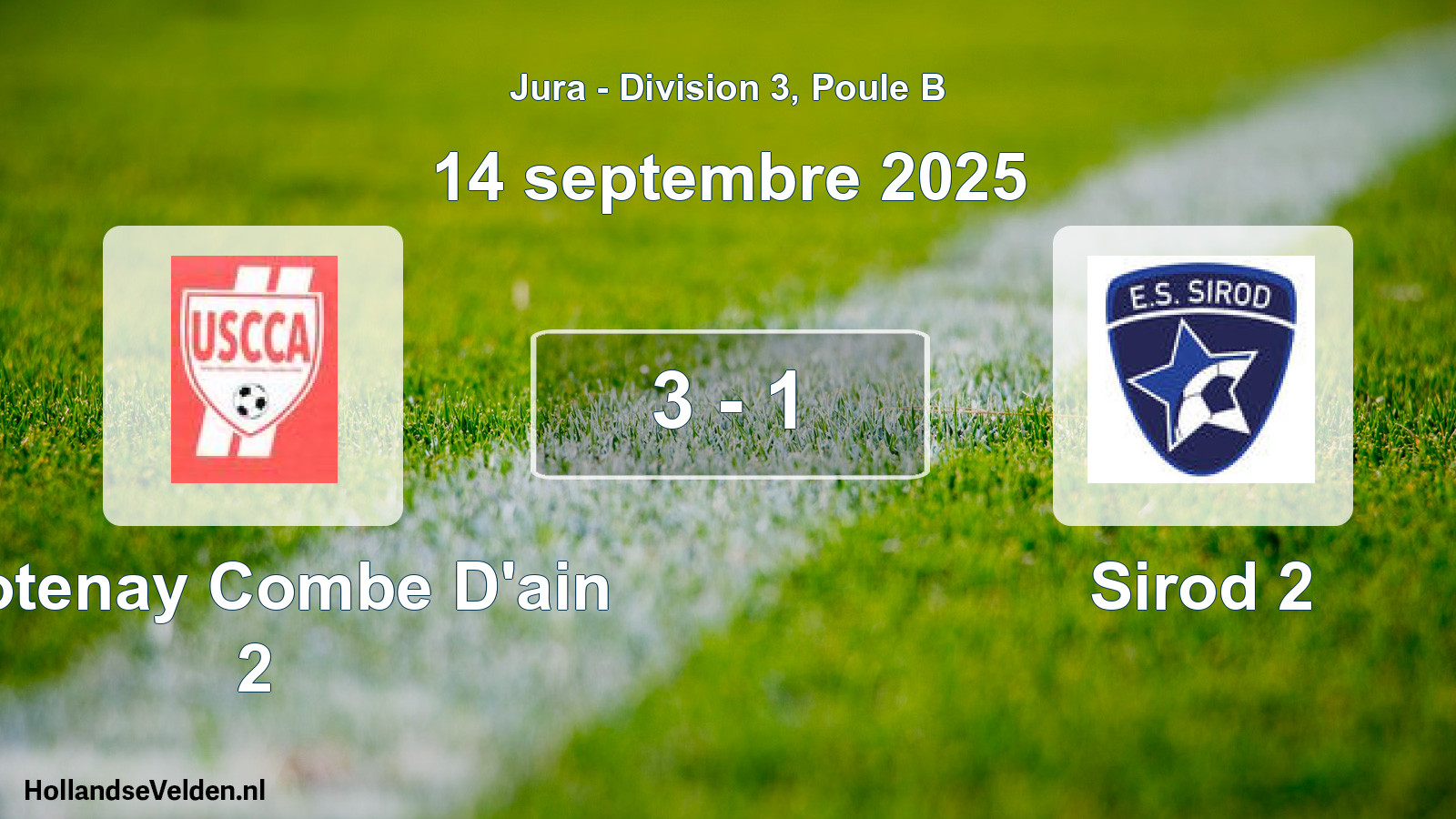 Total number of matches played: Crotenay Combe D'ain 2 - Sirod 2 3 - 1 (14 September 2025)