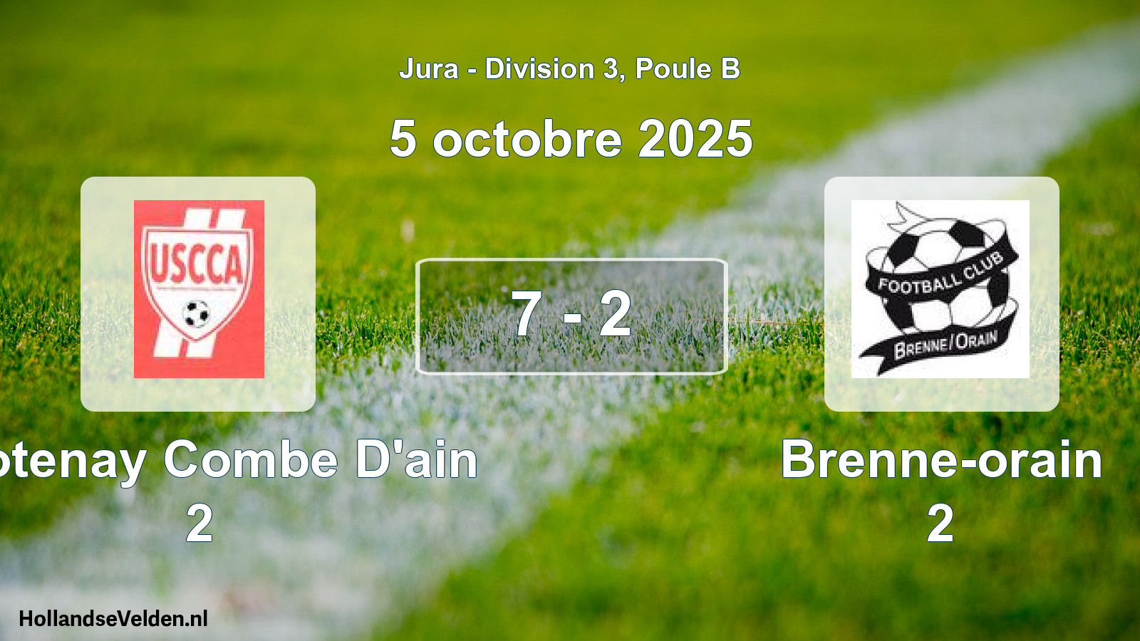 Match joué: Crotenay Combe D'ain 2 - Brenne-orain 2 7 - 2 (5 octobre 2025)