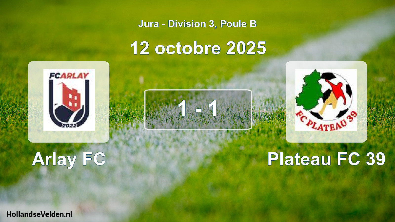 Match joué: Arlay FC - Plateau FC 39 1 - 1 (12 octobre 2025)