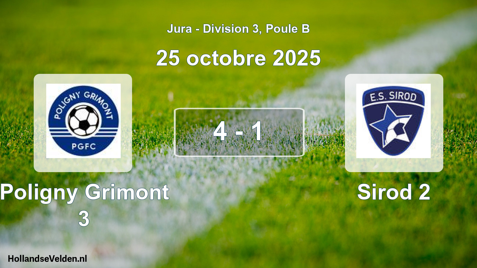 Gespeelde wedstrijd: Poligny Grimont 3 - Sirod 2 4 - 1 (25 oktober 2025)