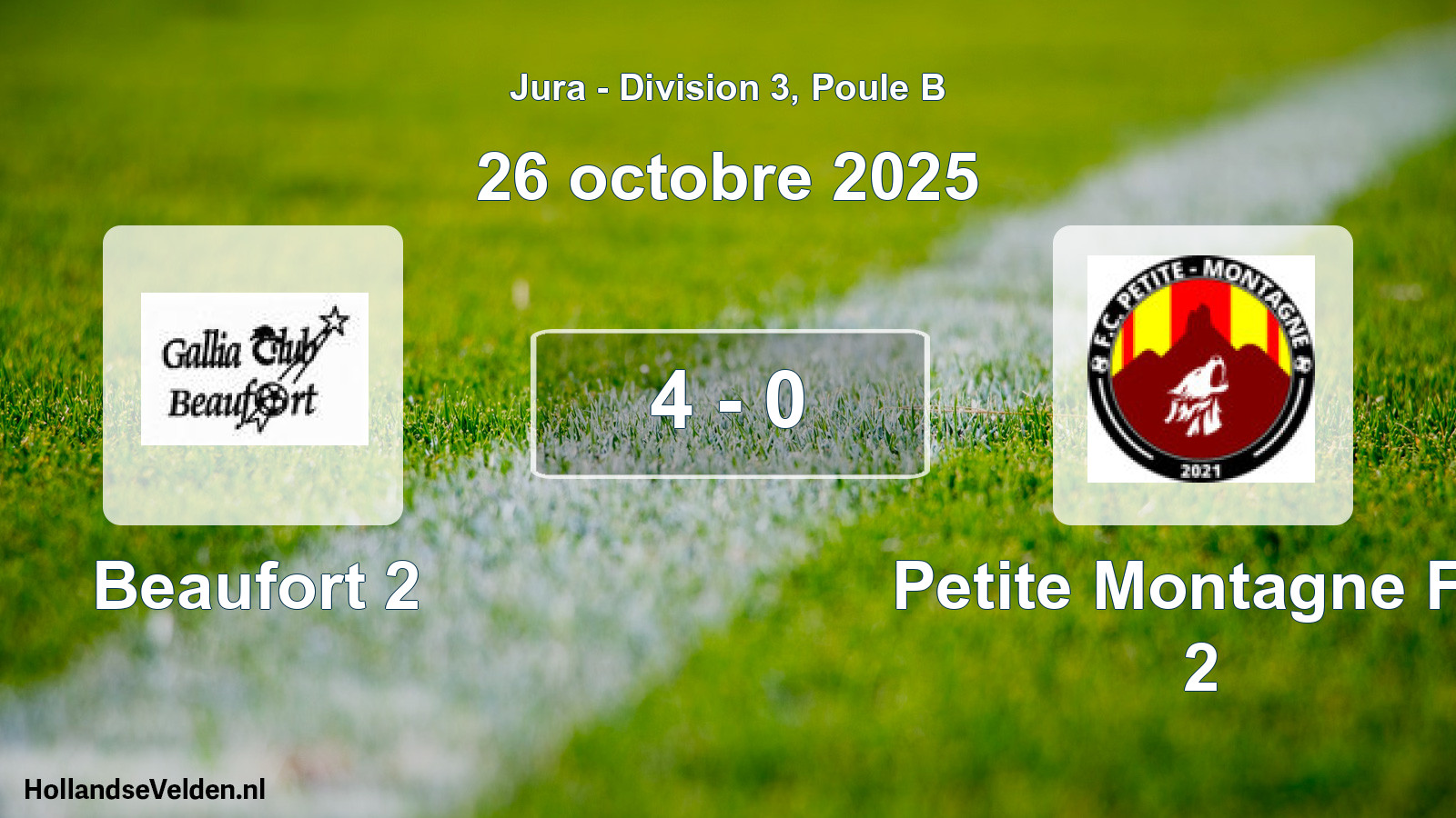 Gespeelde wedstrijd: Beaufort 2 - Petite Montagne FC 2 4 - 0 (26 oktober 2025)