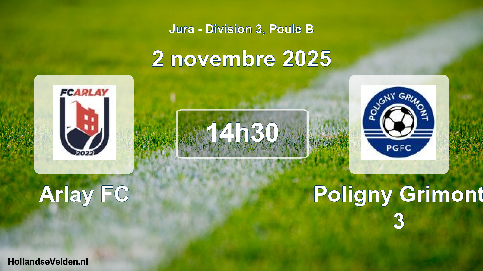 Match programmé: Arlay FC - Poligny Grimont 3 (2 novembre 2025)