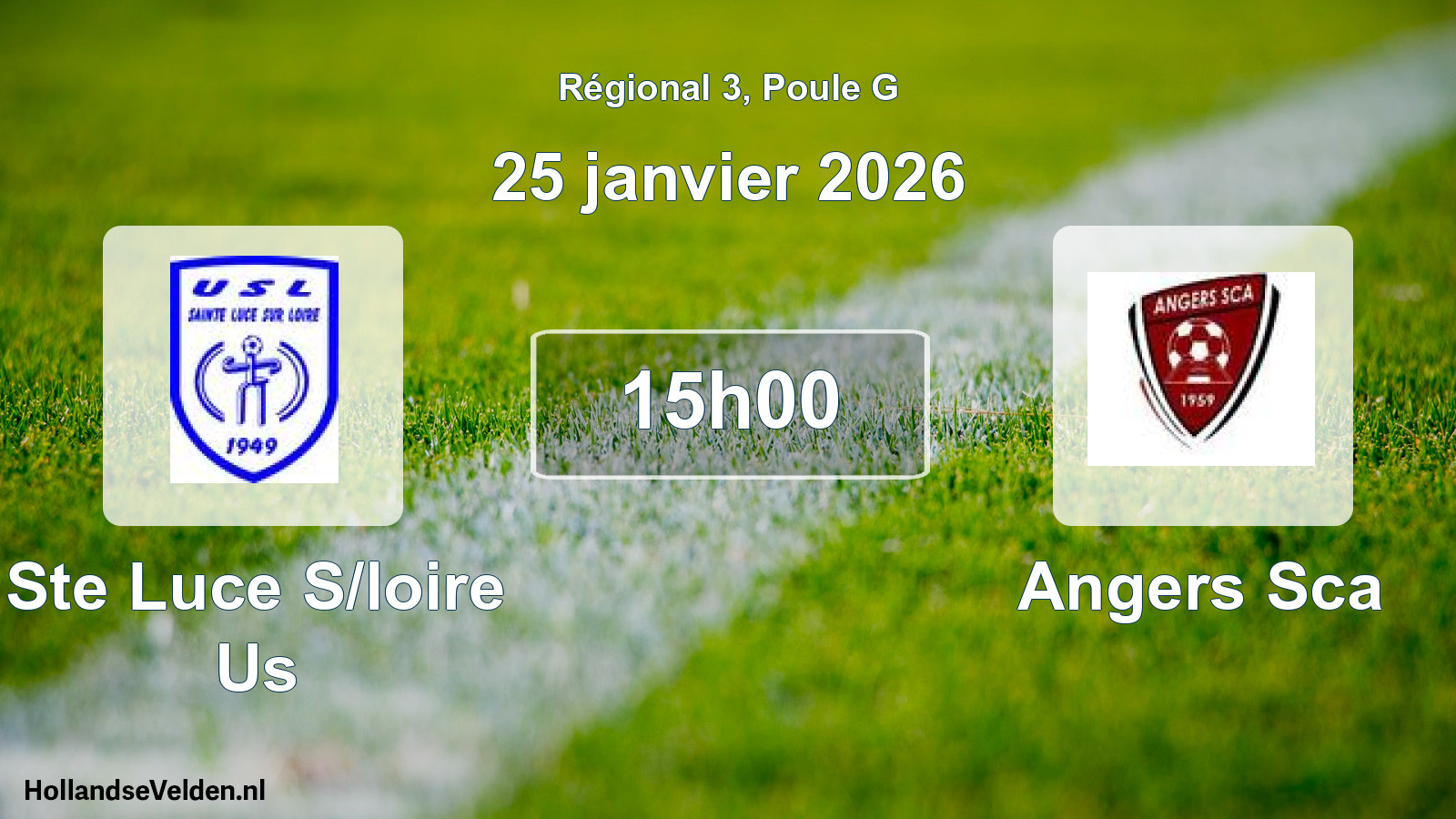 Geplande wedstrijd: Ste Luce S/loire Us - Angers Sca (25 janvier 2026)