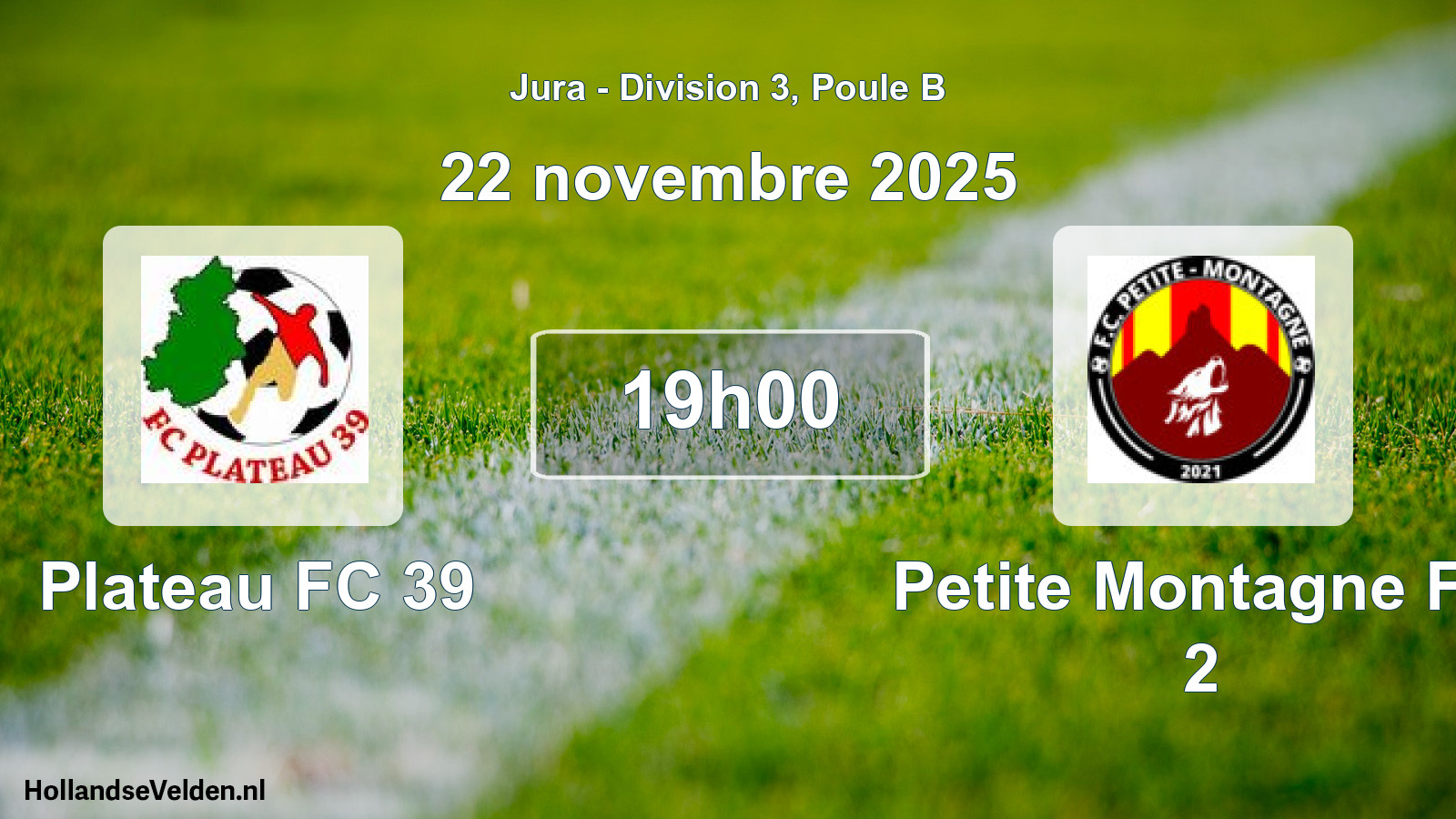 Match programmé: Plateau FC 39 - Petite Montagne FC 2 (22 novembre 2025)