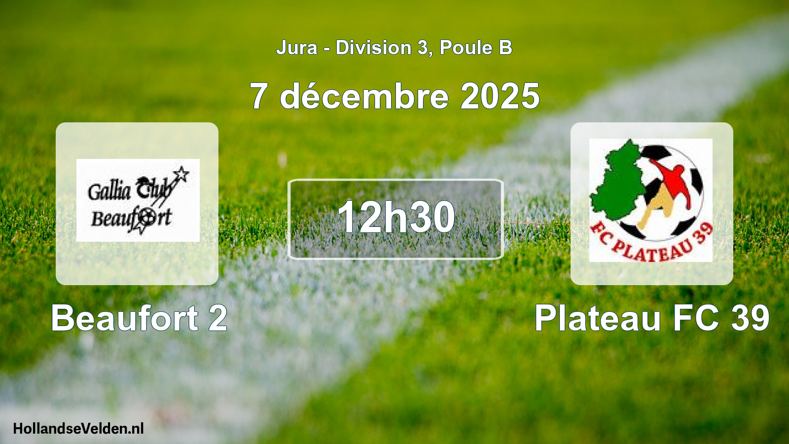 Geplande wedstrijd: Beaufort 2 - Plateau FC 39 (7 december 2025)