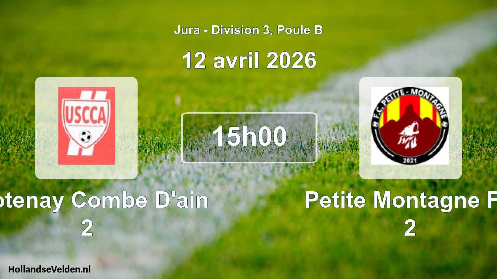 Geplande wedstrijd: Crotenay Combe D'ain 2 - Petite Montagne FC 2 (12 april 2026)