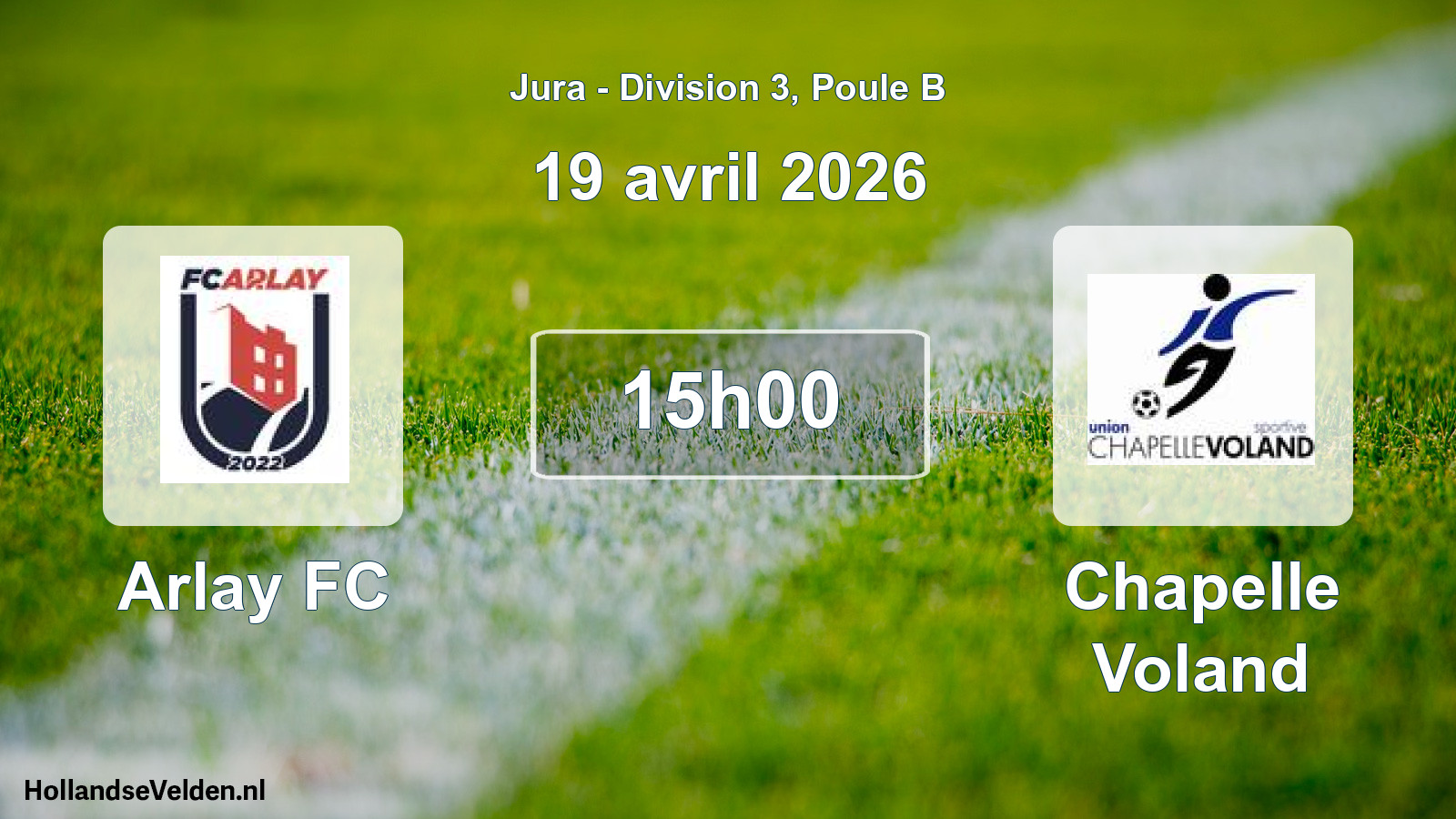 Match programmé: Arlay FC - Chapelle Voland (19 avril 2026)