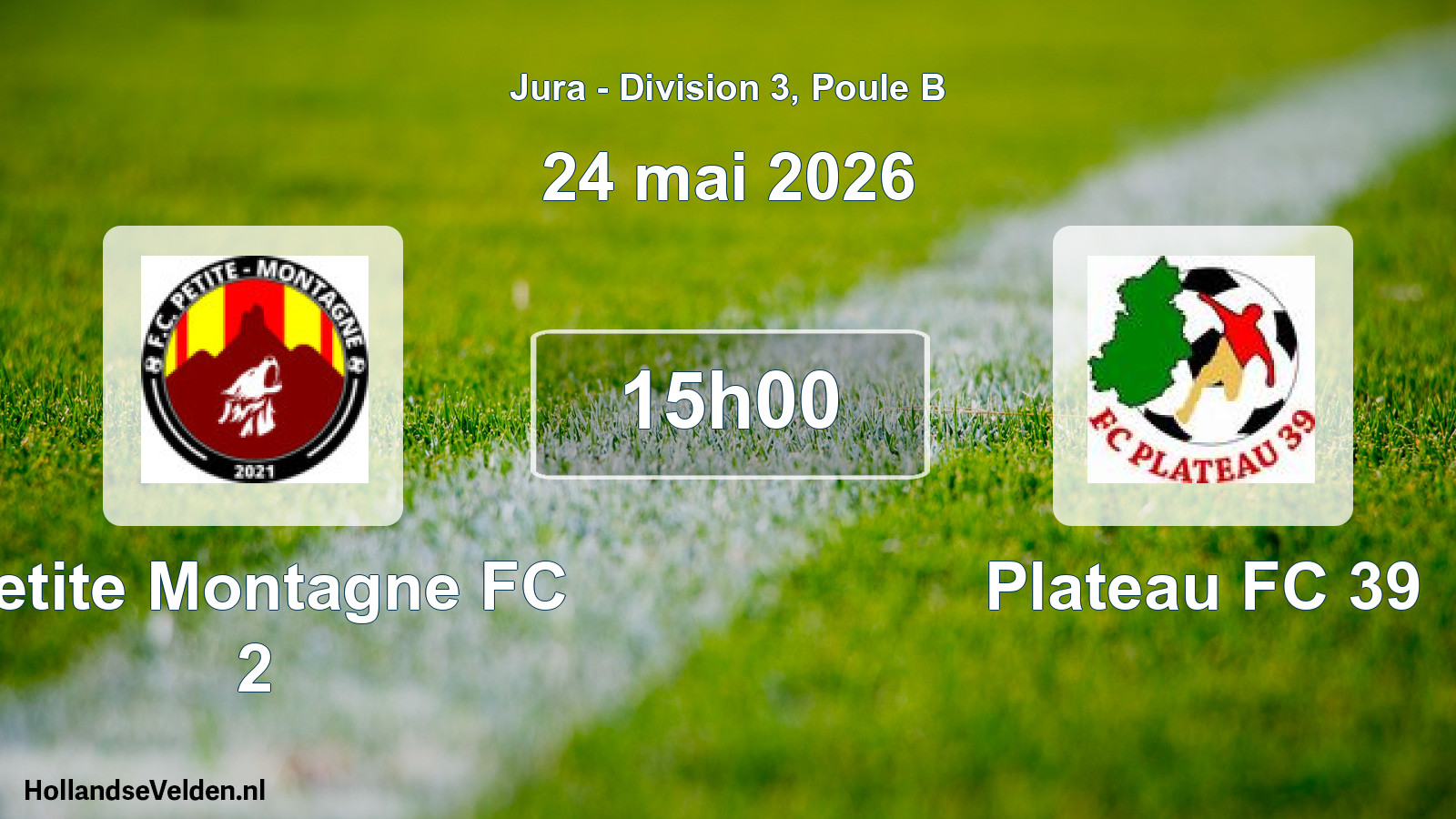 Match programmé: Petite Montagne FC 2 - Plateau FC 39 (24 mai 2026)