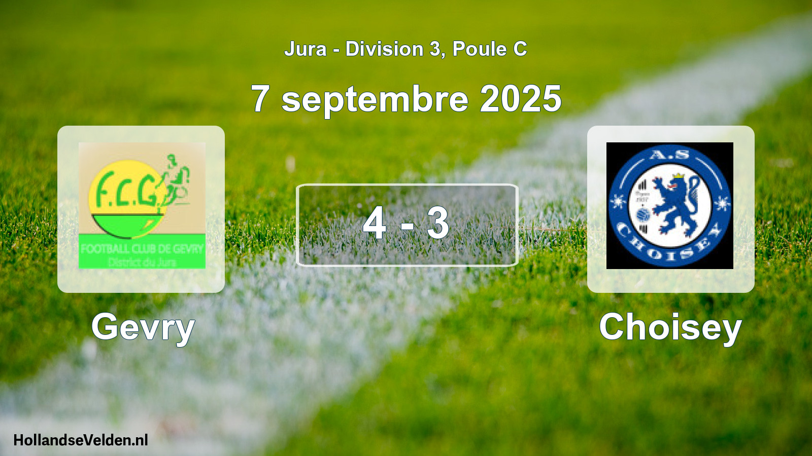 Gespeelde wedstrijd: Gevry - Choisey 4 - 3 (7 september 2025)