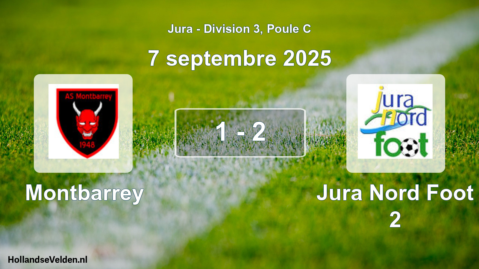 Match joué: Montbarrey - Jura Nord Foot 2 1 - 2 (7 septembre 2025)