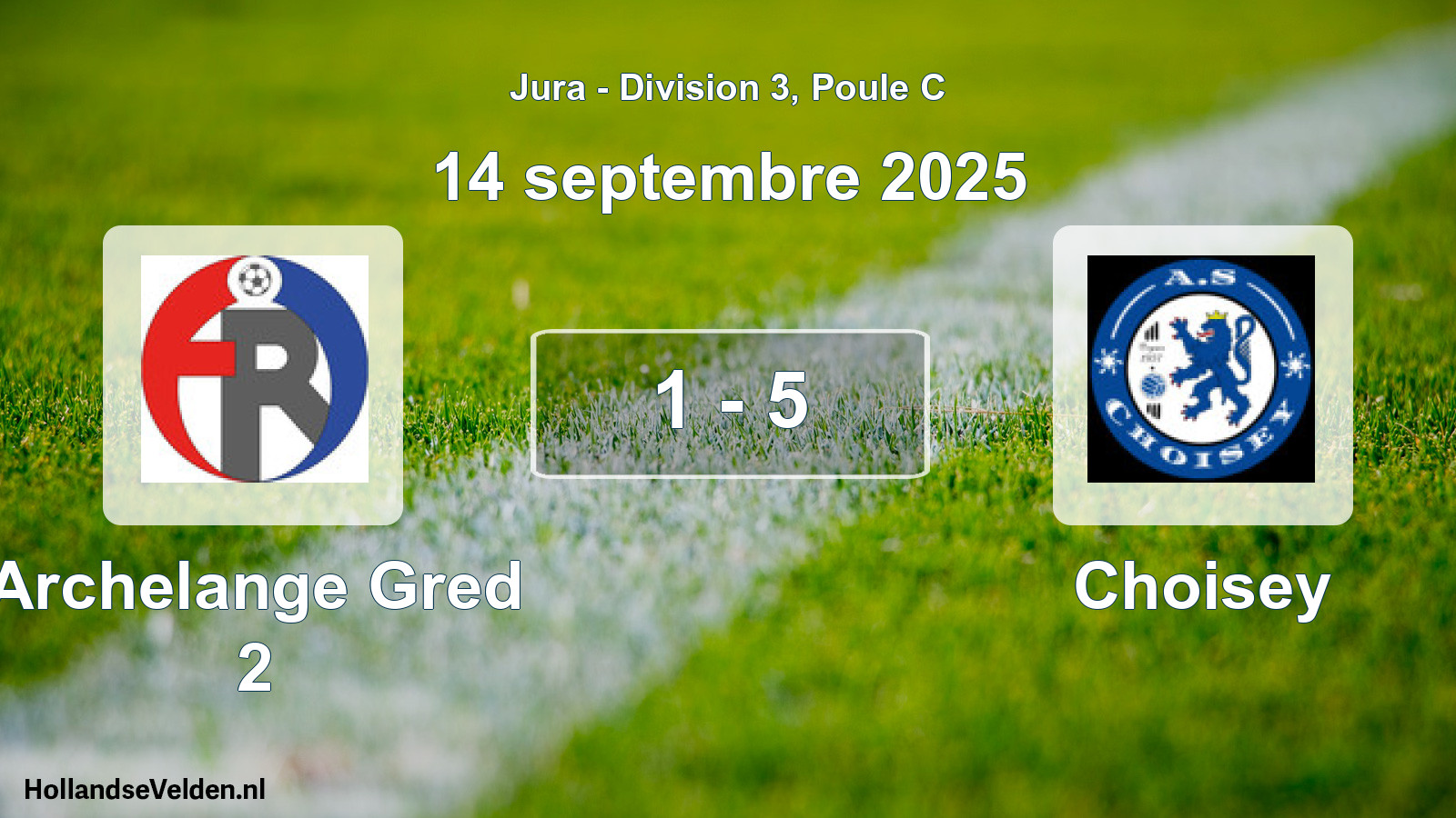 Match joué: Archelange Gred 2 - Choisey 1 - 5 (14 septembre 2025)