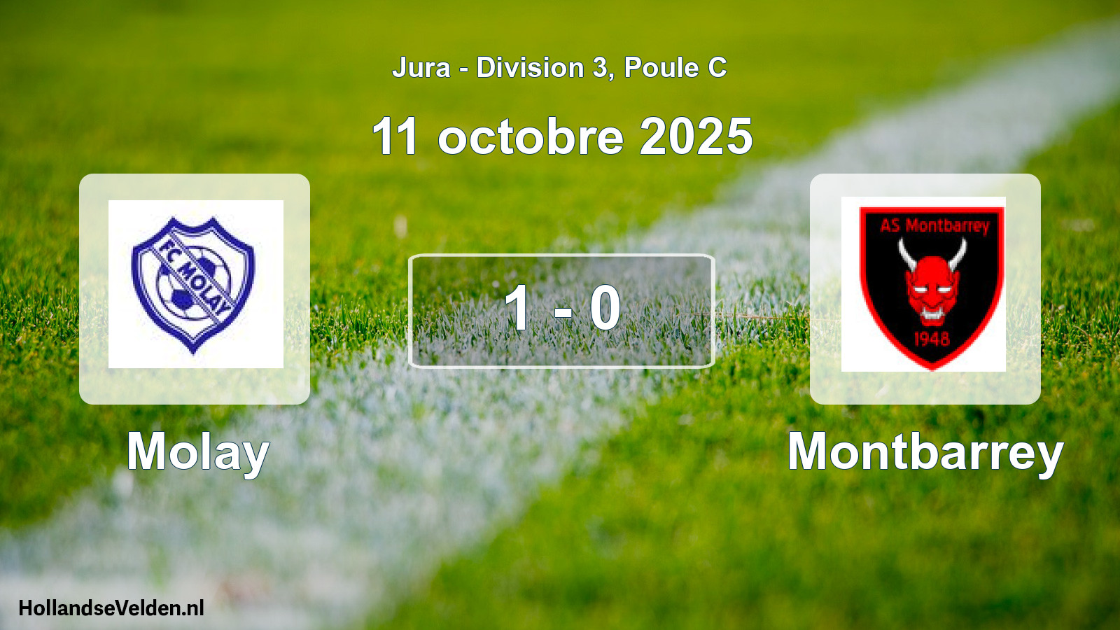 Total number of matches played: Molay - Montbarrey 1 - 0 (11 October 2025)