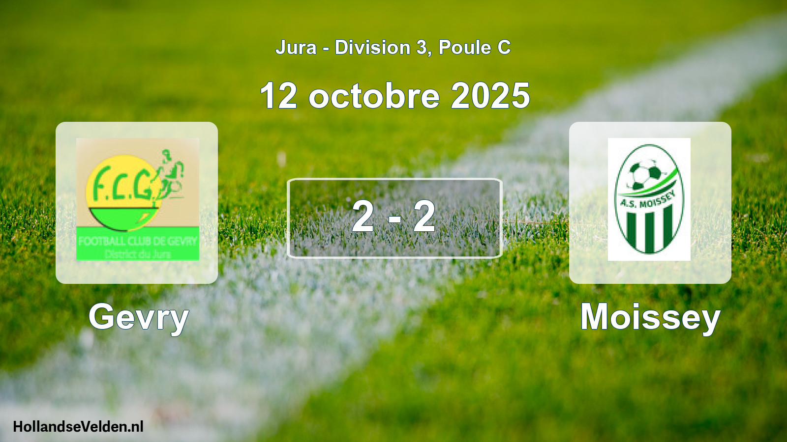 Total number of matches played: Gevry - Moissey 2 - 2 (12 October 2025)