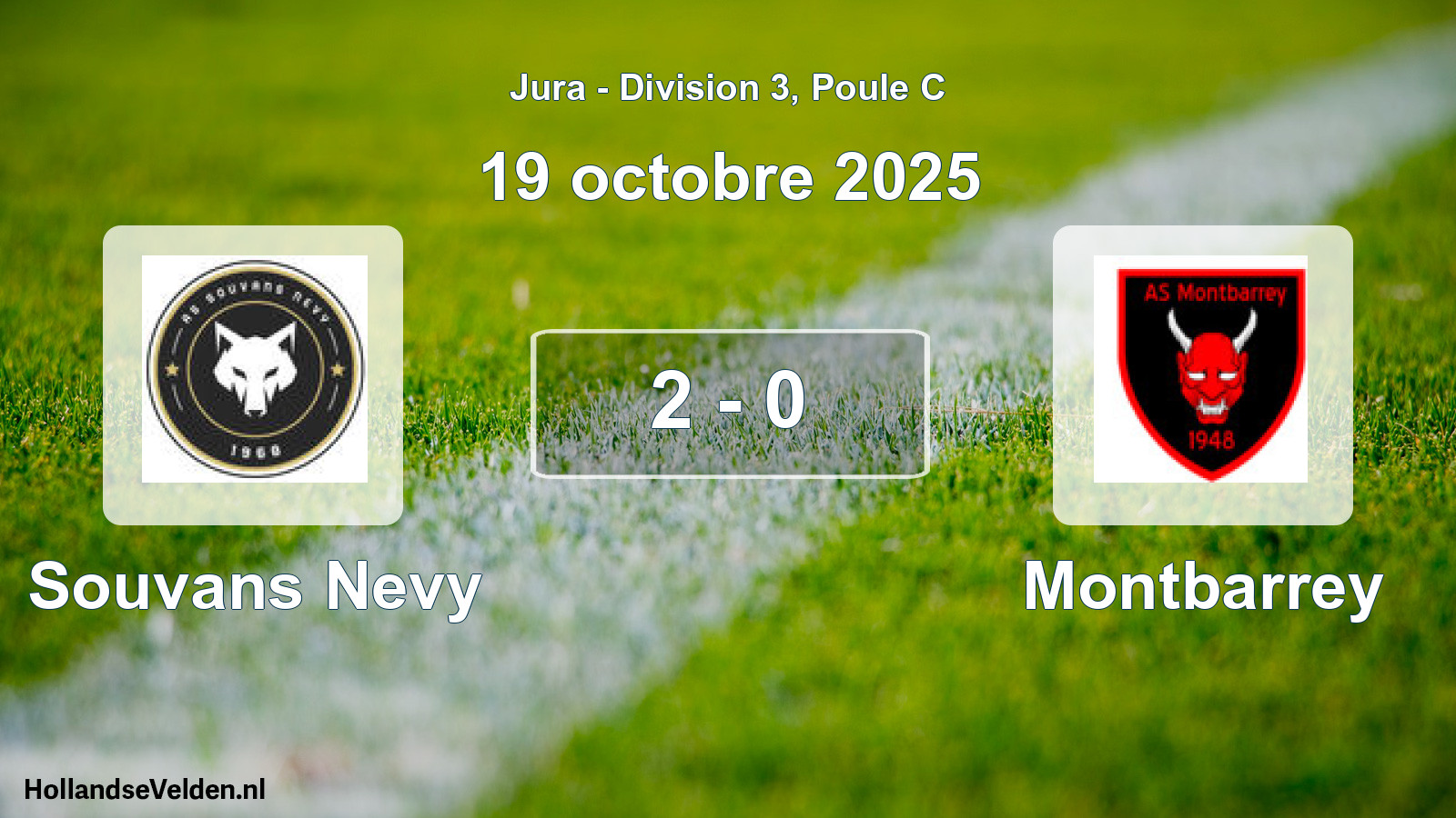 Match joué: Souvans Nevy - Montbarrey 2 - 0 (19 octobre 2025)