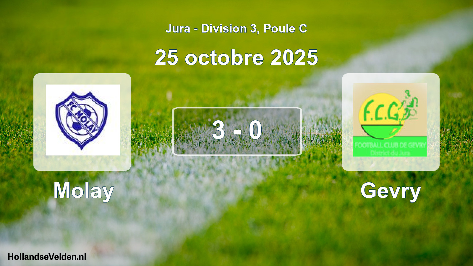 Gespeelde wedstrijd: Molay - Gevry 3 - 0 (25 oktober 2025)
