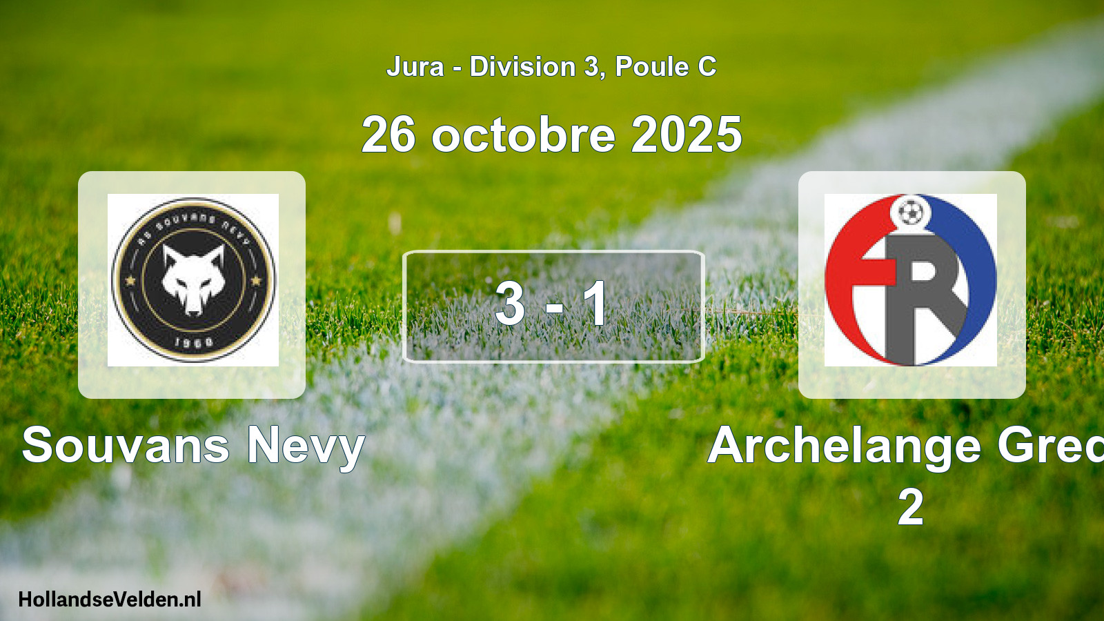 Match joué: Souvans Nevy - Archelange Gred 2 3 - 1 (26 octobre 2025)