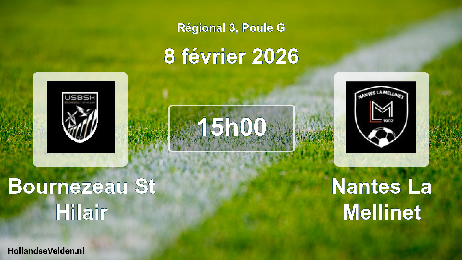 Geplande wedstrijd: Bournezeau St Hilair - Nantes La Mellinet (8 februari 2026)