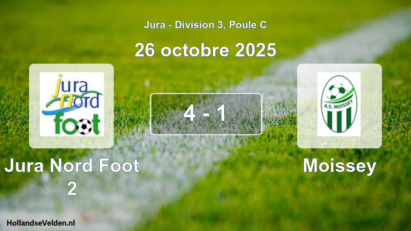 Total number of matches played: Jura Nord Foot 2 - Moissey 4 - 1 (26 October 2025)