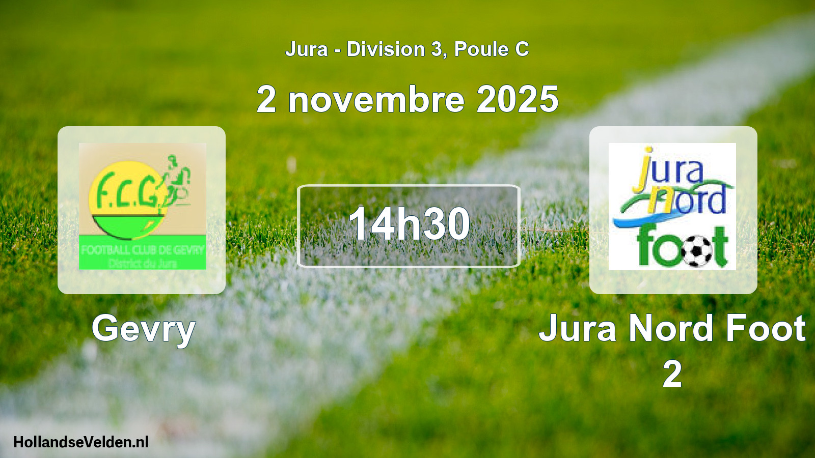 Match programmé: Gevry - Jura Nord Foot 2 (2 novembre 2025)