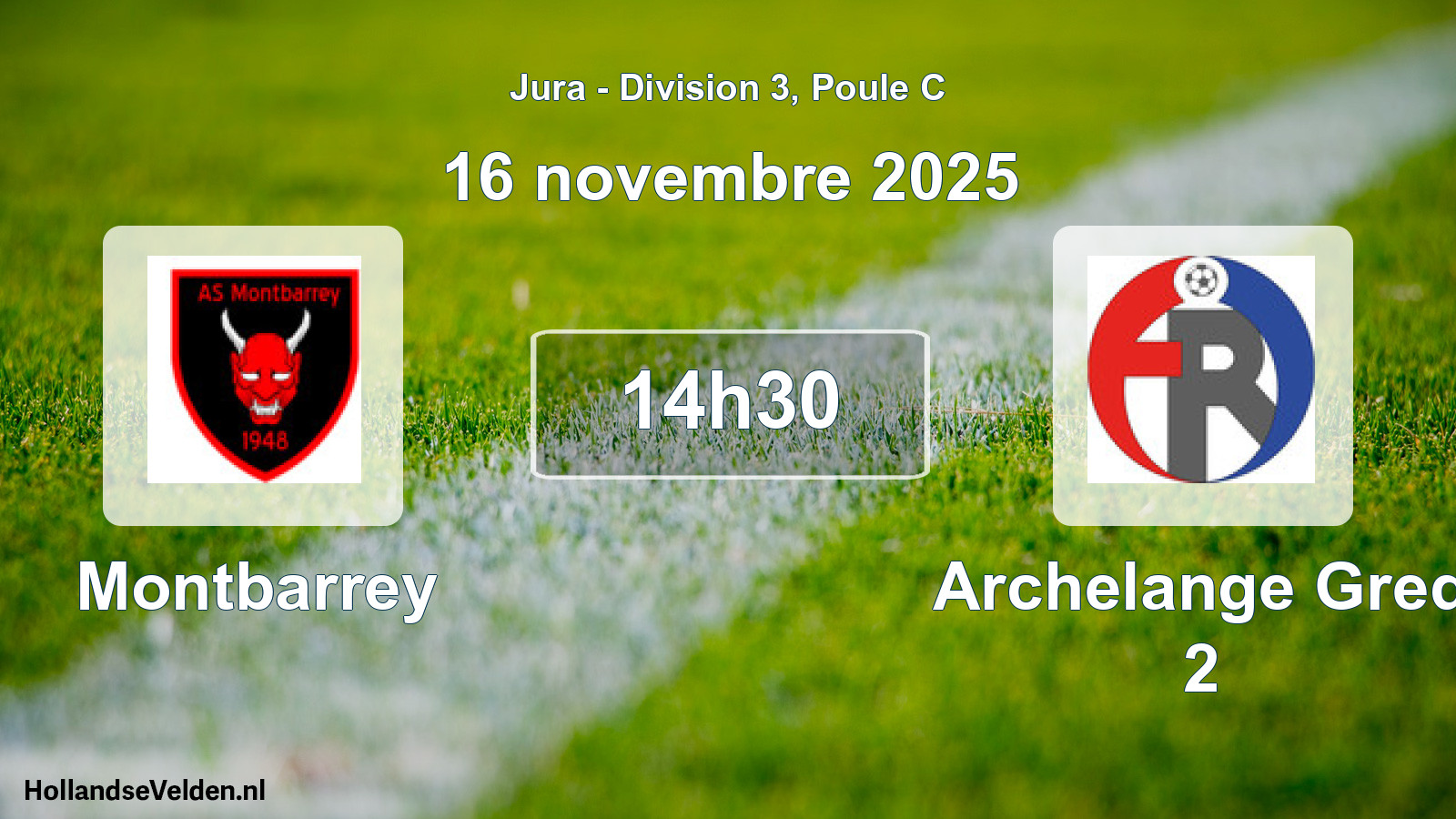 Match programmé: Montbarrey - Archelange Gred 2 (16 novembre 2025)
