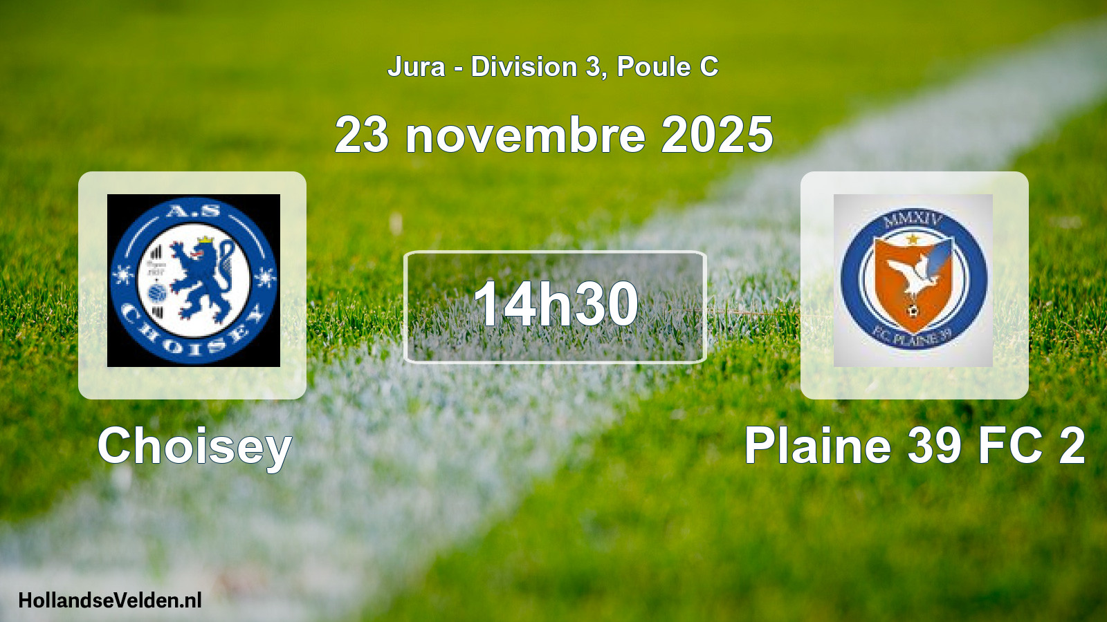 Match programmé: Choisey - Plaine 39 FC 2 (23 novembre 2025)