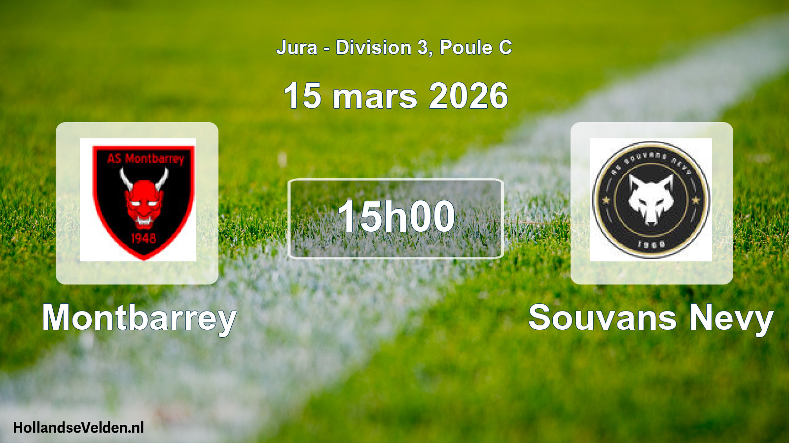 Match programmé: Montbarrey - Souvans Nevy (15 mars 2026)