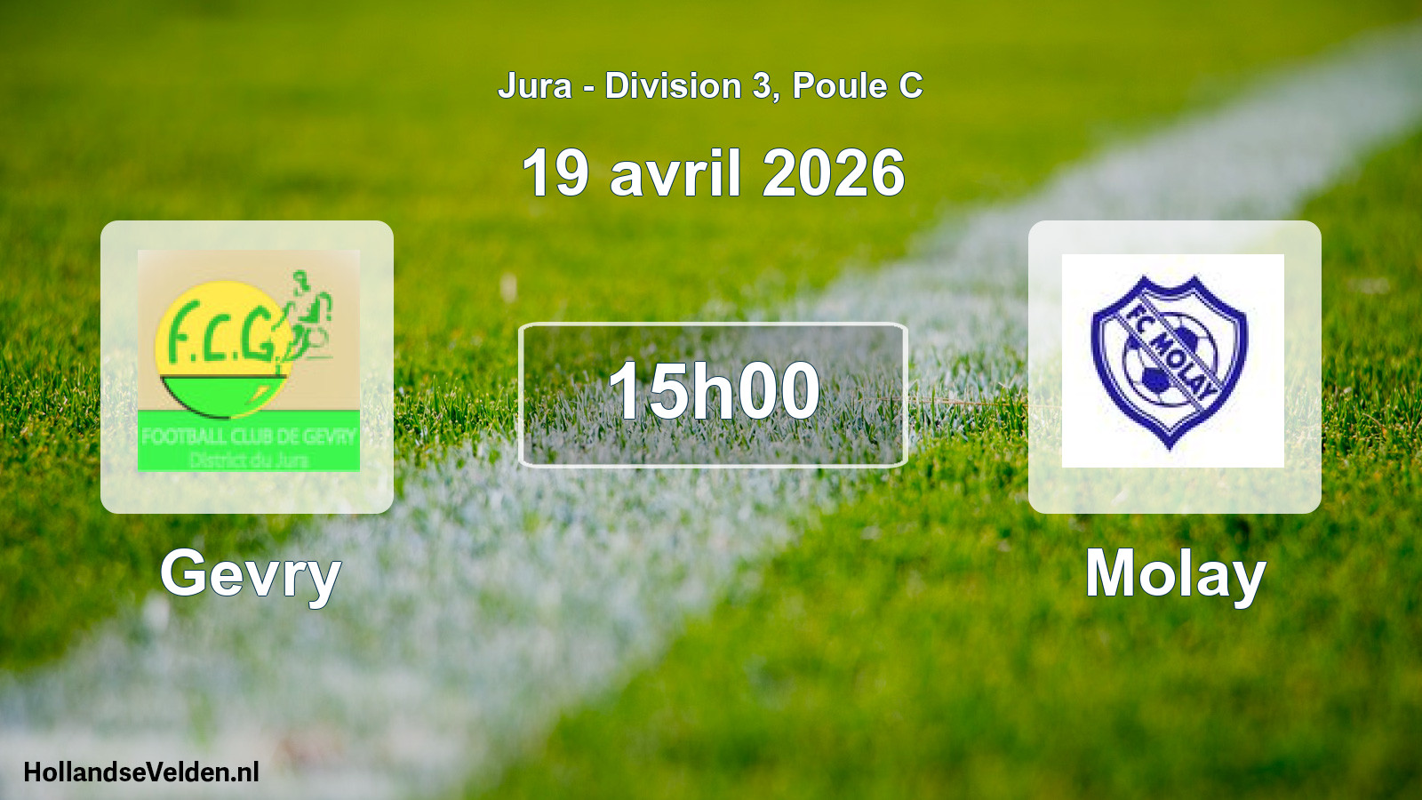 Match programmé: Gevry - Molay (19 avril 2026)