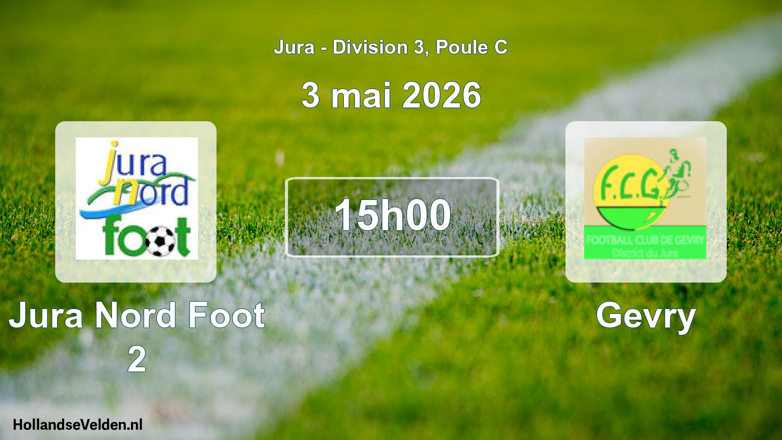 Match programmé: Jura Nord Foot 2 - Gevry (3 mai 2026)