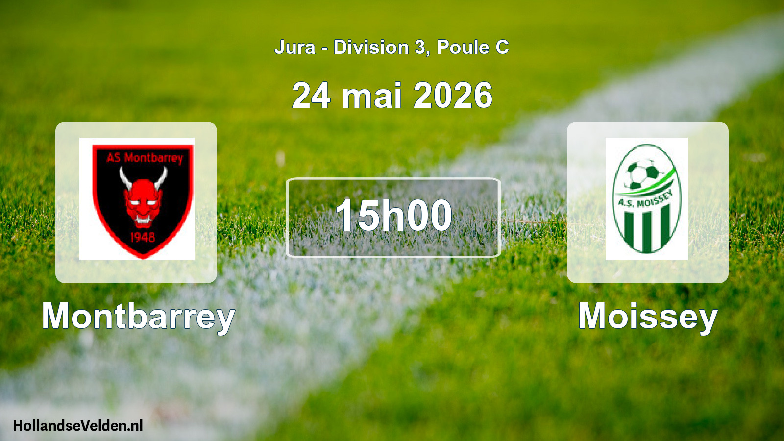 Match programmé: Montbarrey - Moissey (24 mai 2026)