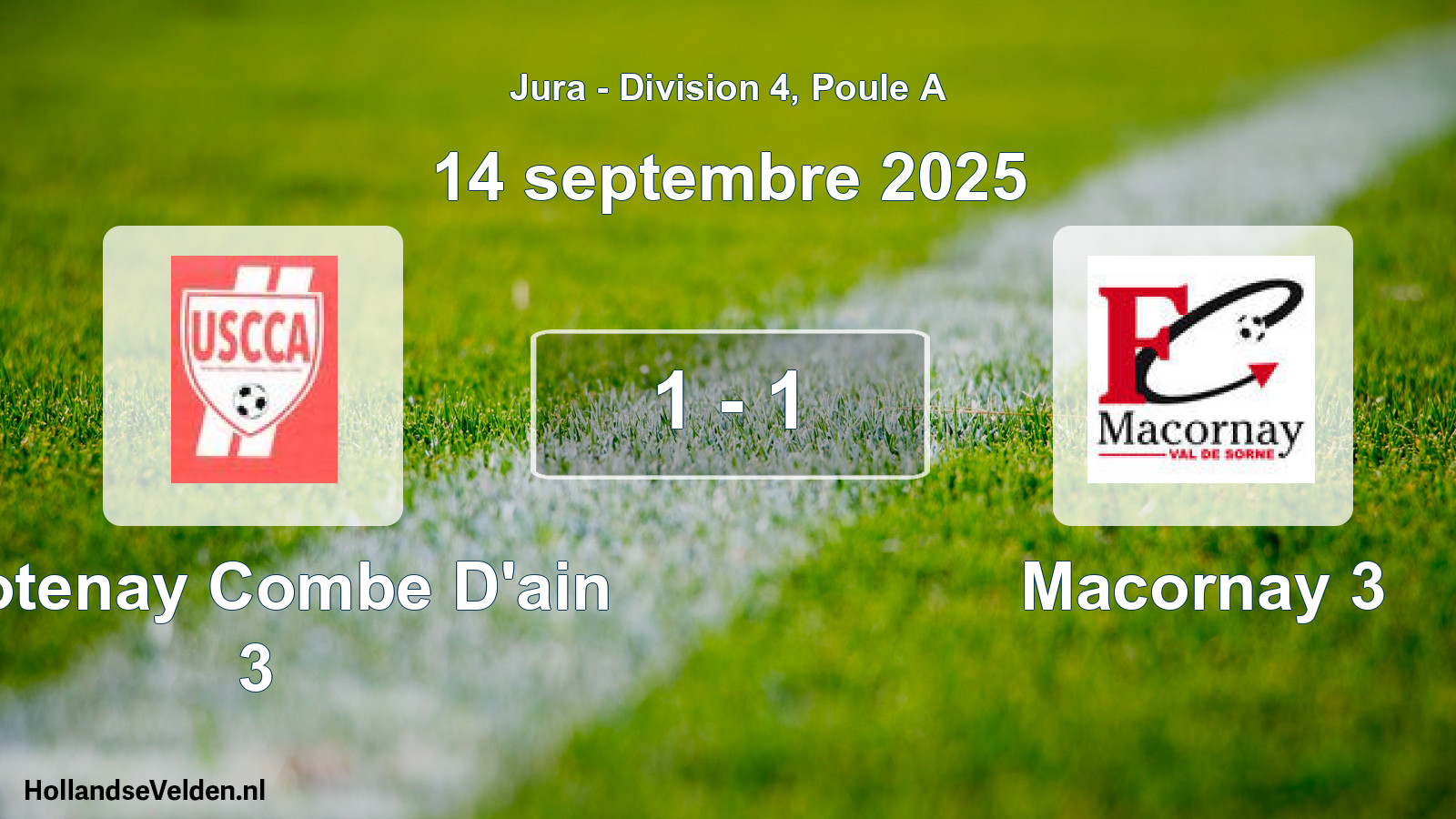 Gespeelde wedstrijd: Crotenay Combe D'ain 3 - Macornay 3 1 - 1 (14 september 2025)
