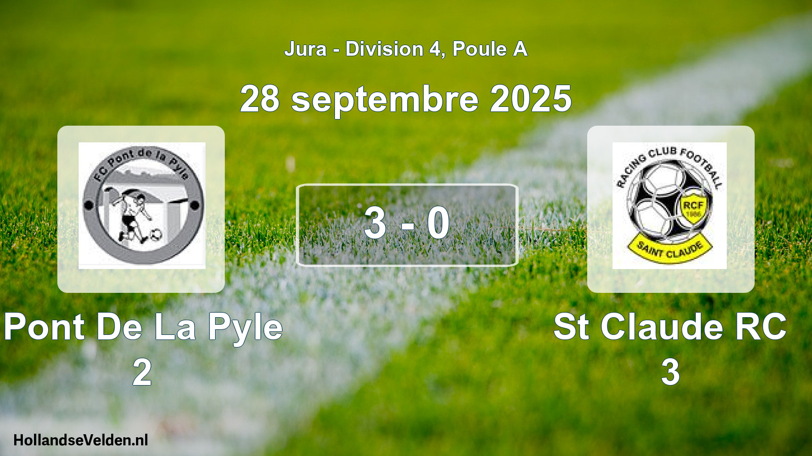Total number of matches played: Pont De La Pyle 2 - St Claude RC 3 3 - 0 (28 September 2025)