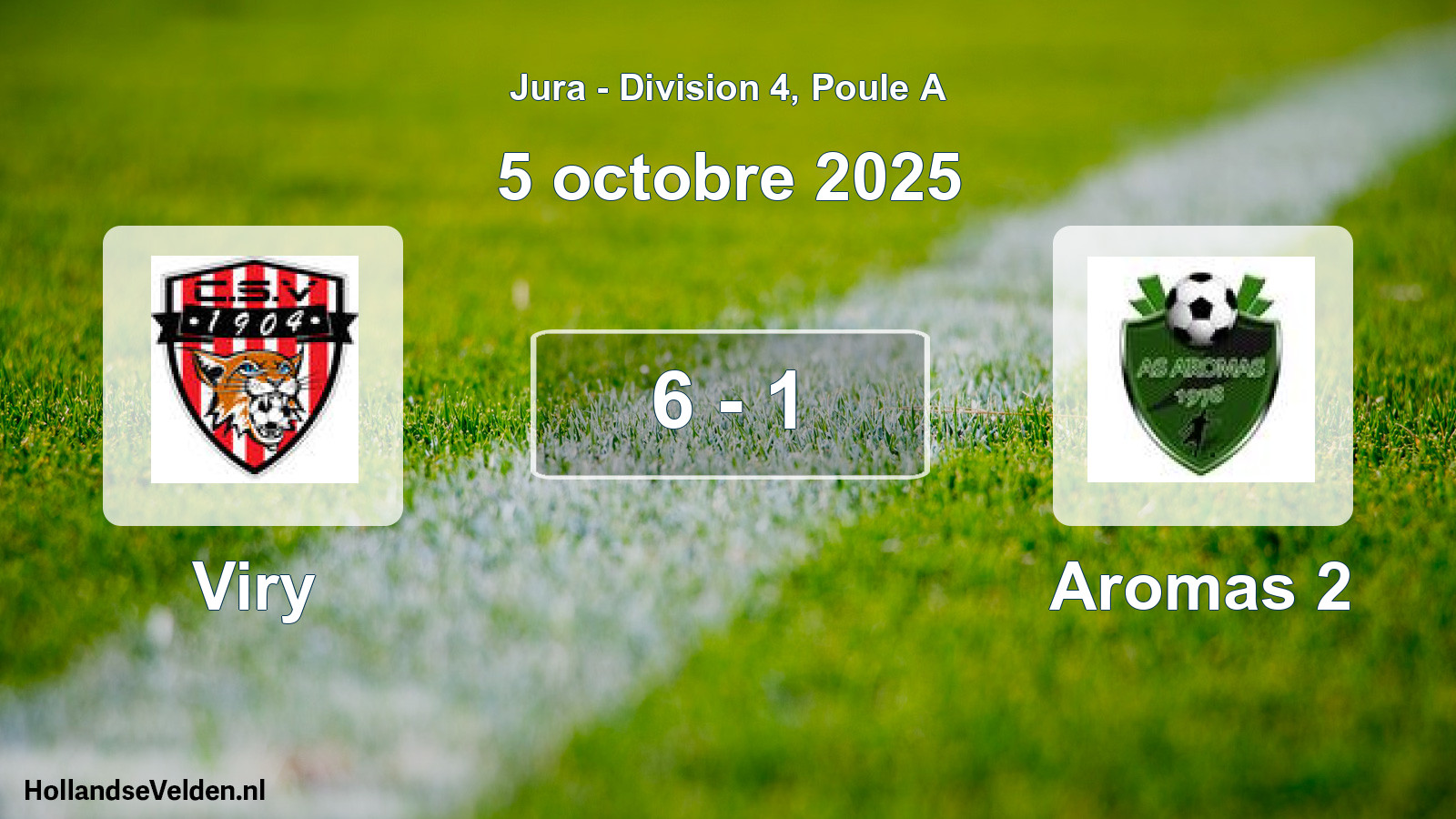 Match joué: Viry - Aromas 2 6 - 1 (5 octobre 2025)