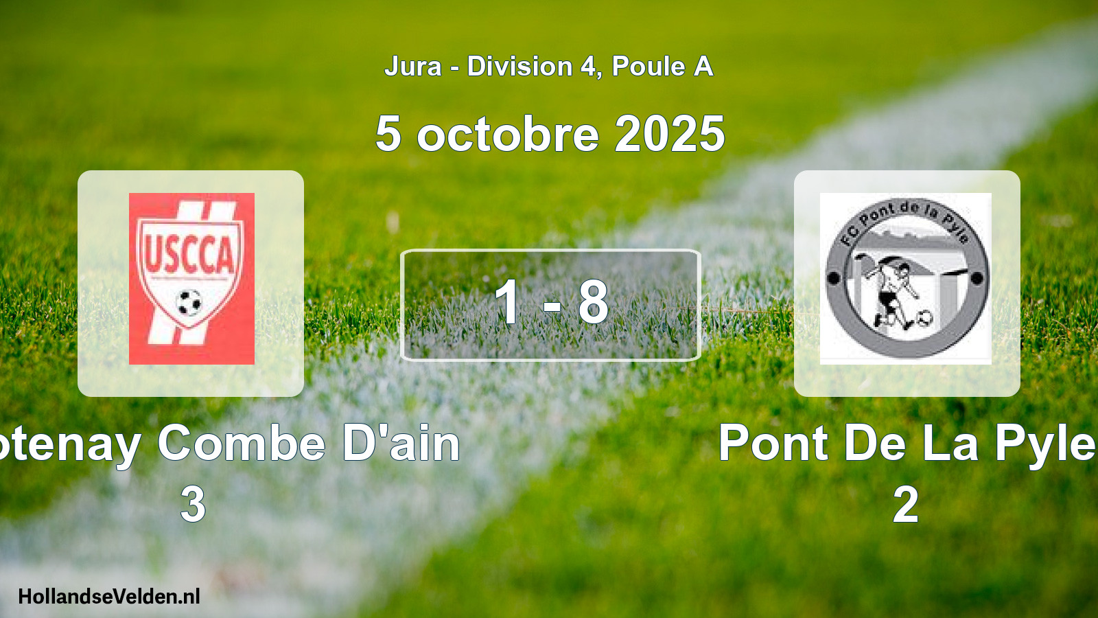 Match joué: Crotenay Combe D'ain 3 - Pont De La Pyle 2 1 - 8 (5 octobre 2025)