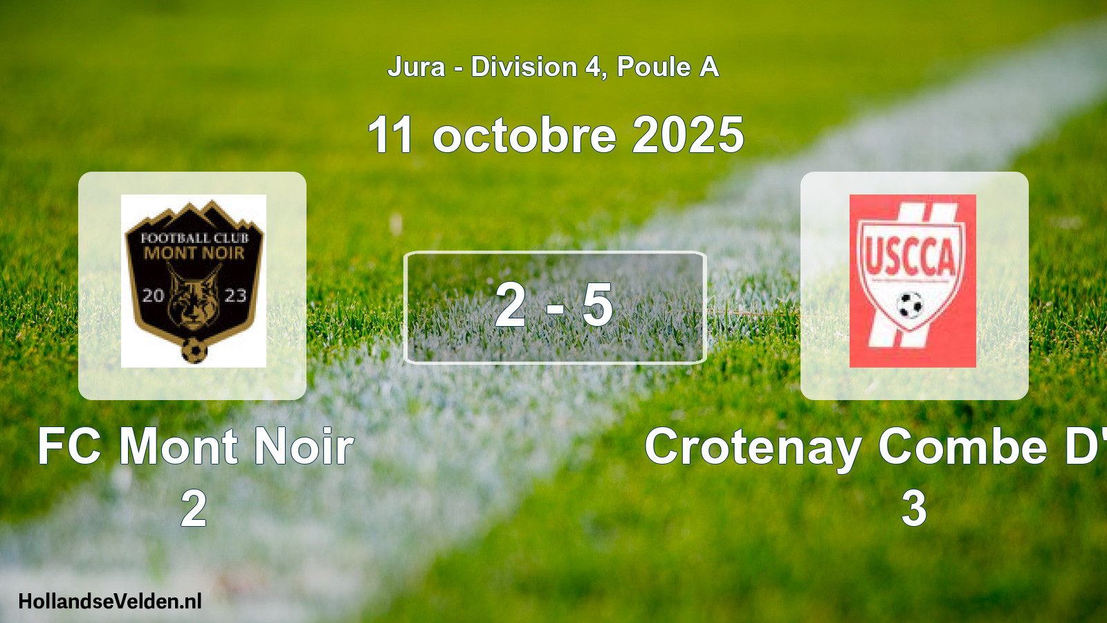 Total number of matches played: FC Mont Noir 2 - Crotenay Combe D'ain 3 2 - 5 (11 October 2025)