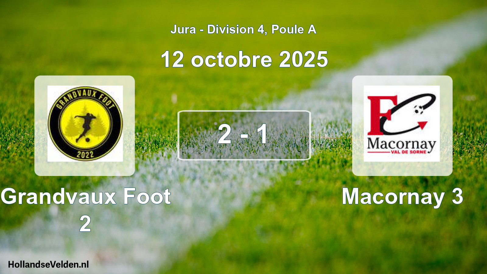 Match joué: Grandvaux Foot 2 - Macornay 3 2 - 1 (12 octobre 2025)