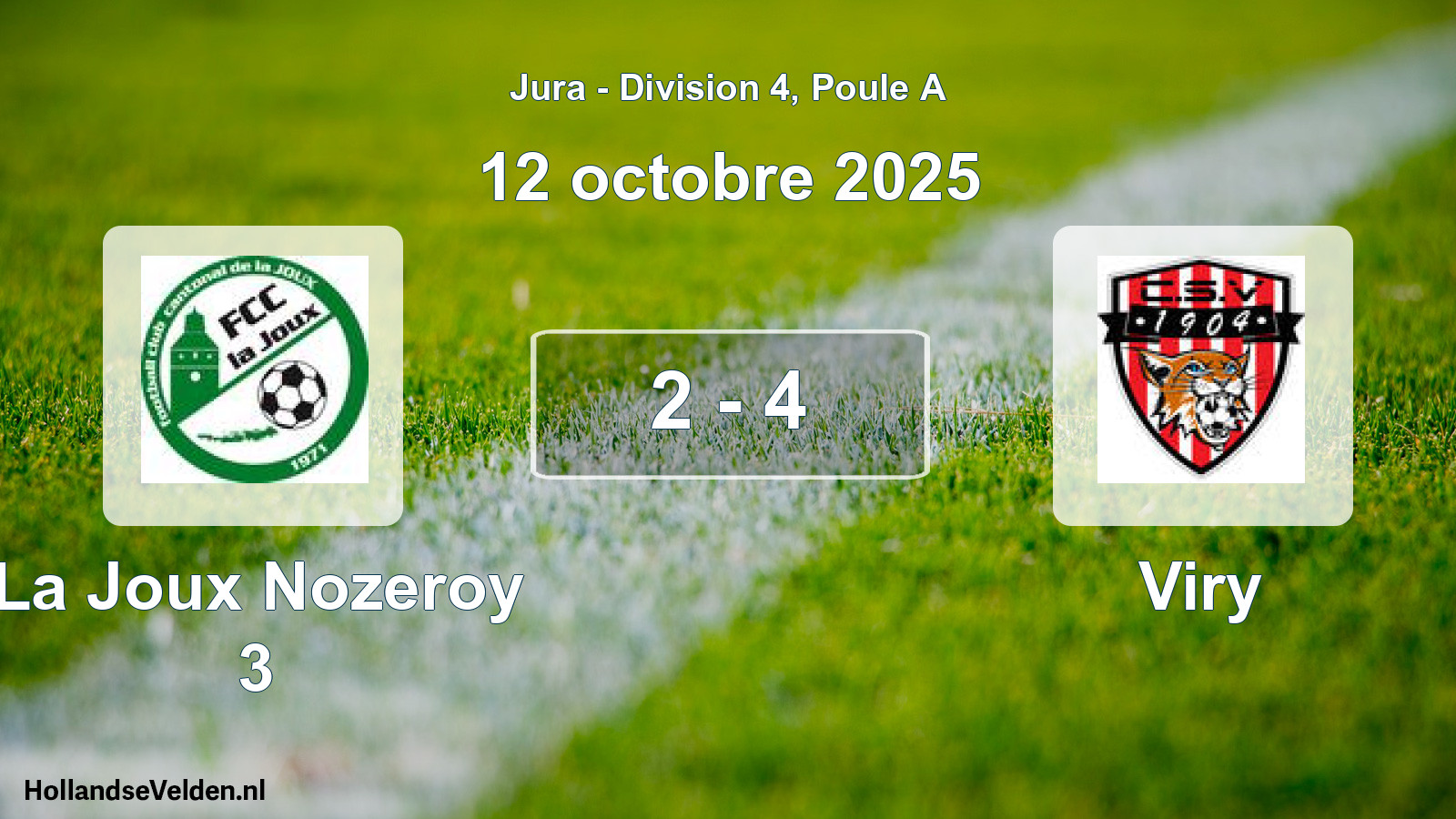 Match joué: La Joux Nozeroy 3 - Viry 2 - 4 (12 octobre 2025)