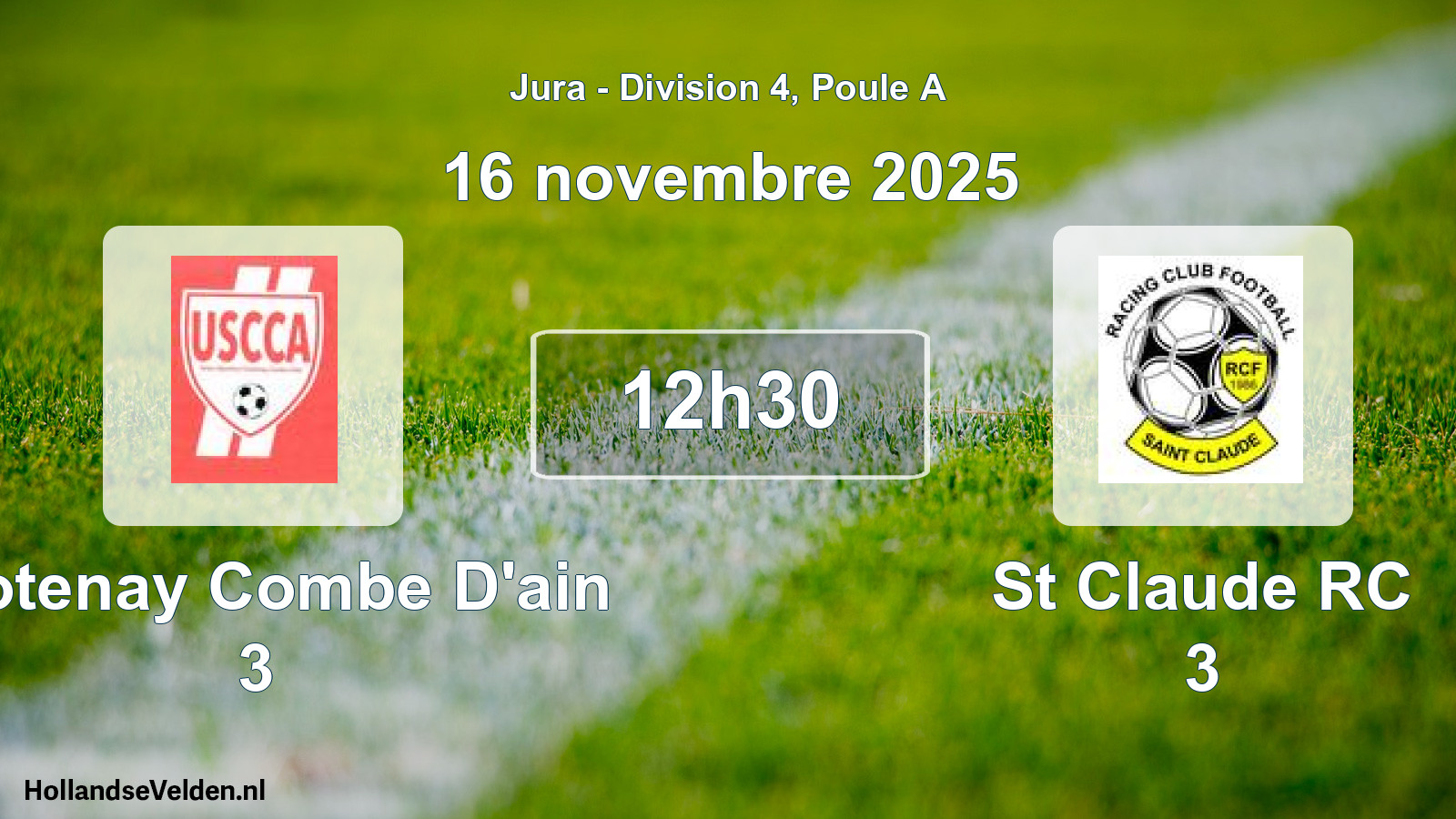 Scheduled Match: Crotenay Combe D'ain 3 - St Claude RC 3 (16 November 2025)