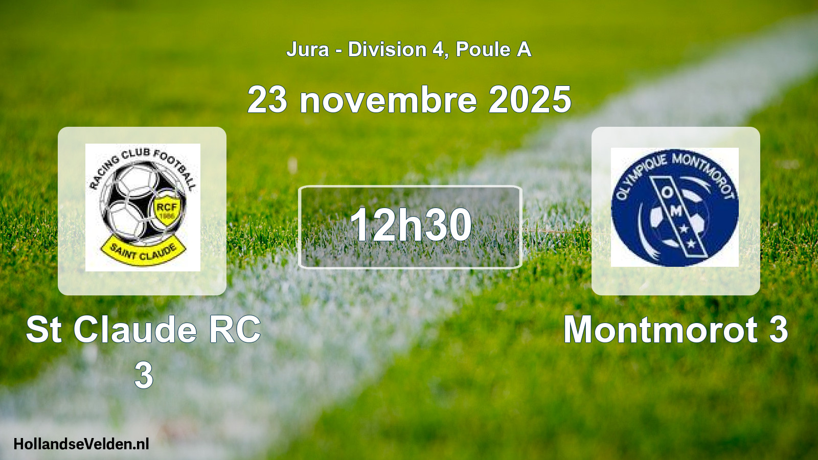 Scheduled Match: St Claude RC 3 - Montmorot 3 (23 November 2025)