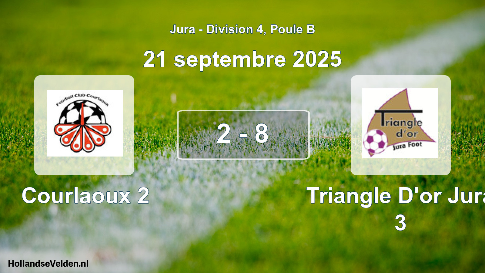 Total number of matches played: Courlaoux 2 - Triangle D'or Jura 3 2 - 8 (21 September 2025)