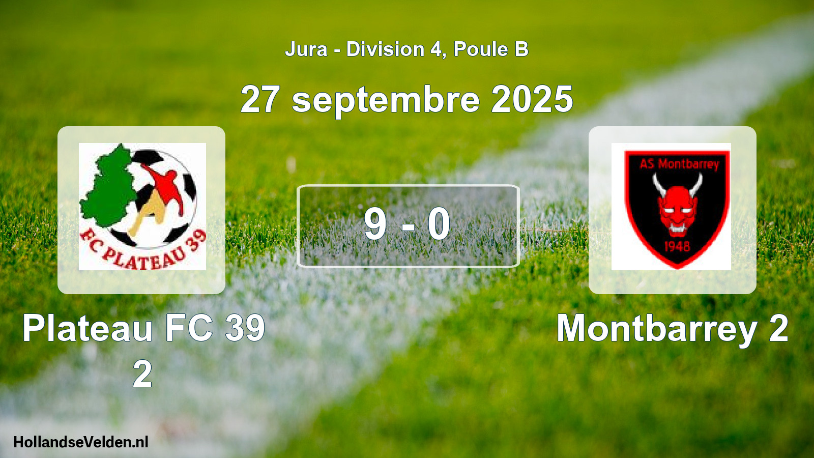 Total number of matches played: Plateau FC 39 2 - Montbarrey 2 9 - 0 (27 September 2025)