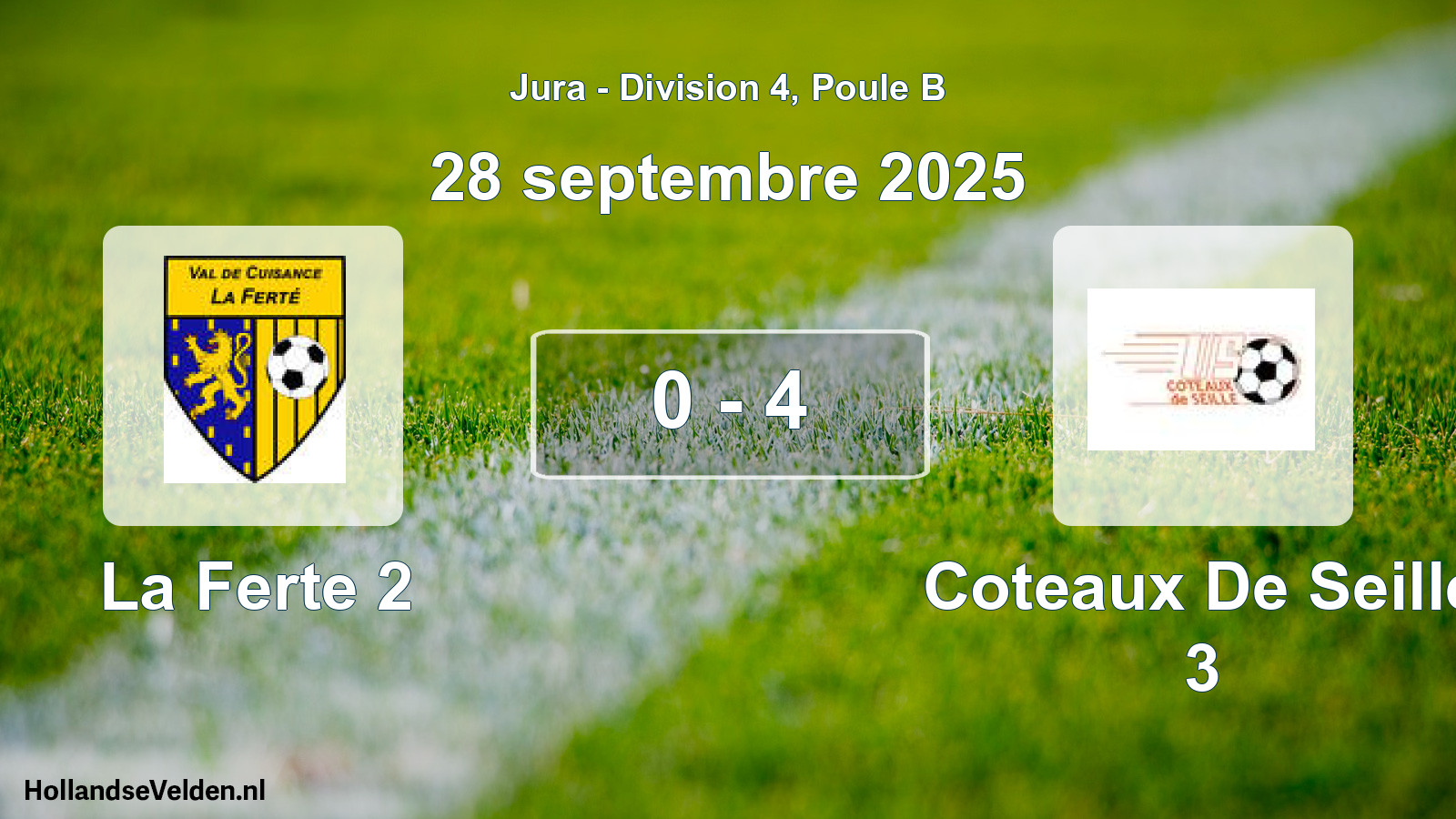 Total number of matches played: La Ferte 2 - Coteaux De Seille 3 0 - 4 (28 September 2025)