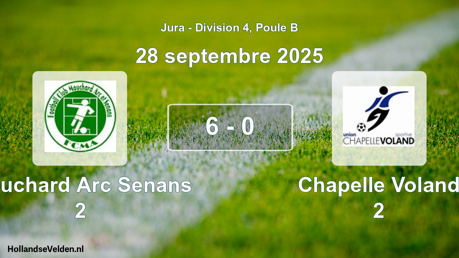 Gespeelde wedstrijd: Mouchard Arc Senans 2 - Chapelle Voland 2 6 - 0 (28 september 2025)