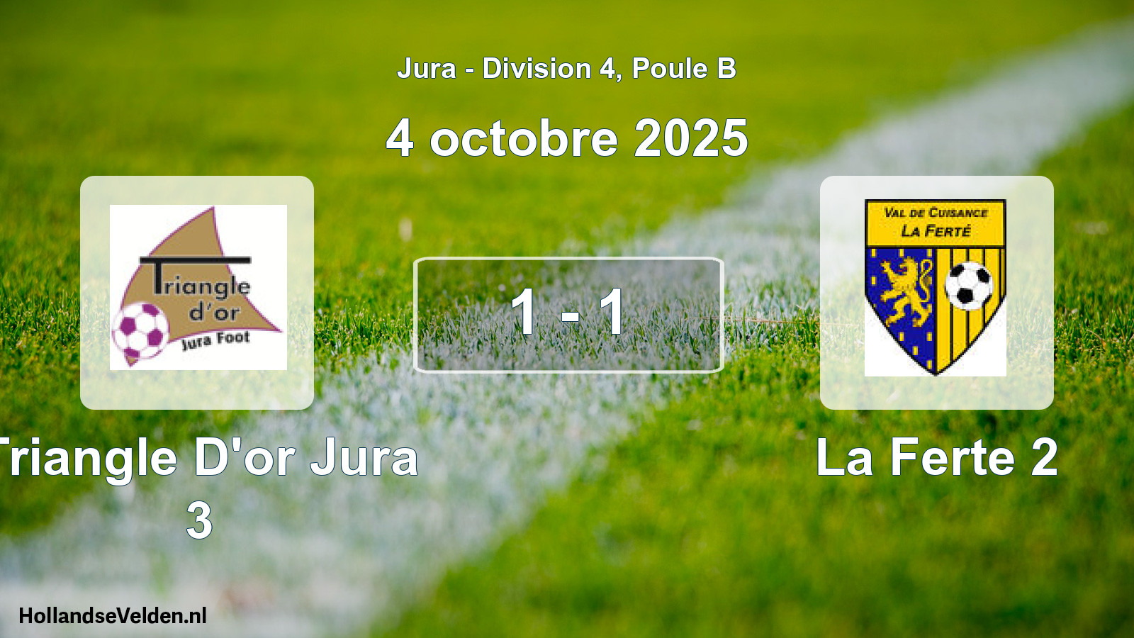Match joué: Triangle D'or Jura 3 - La Ferte 2 1 - 1 (4 octobre 2025)